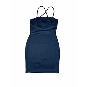 Glare Black‎ Short Bodycon Spaghetti Strap ￼Dress Womens Size Medium Look Small